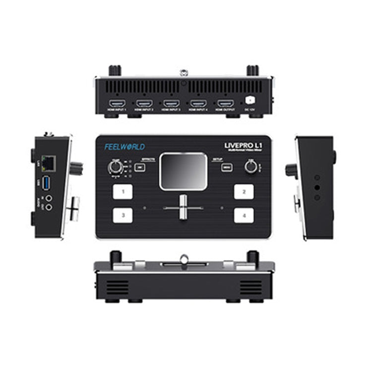 FEELWORLD LIVEPRO L1 Multi-camera Media Live Broadcast 4-Channel Live Production Switcher with 2.0 inch TFT Screen - Live Sound Effects Processors by FEELWORLD | Online Shopping South Africa | PMc TechLife | Buy Now Pay Later Mobicred