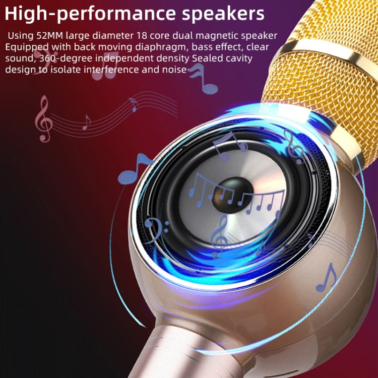 K2 Bluetooth 5.0 Karaoke Live Colorful Lights Wireless Bluetooth Microphone (Rose Gold)