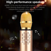 K3 Bluetooth 5.0 Karaoke Live Stereo Sound Wireless Bluetooth Condenser Microphone (Red)