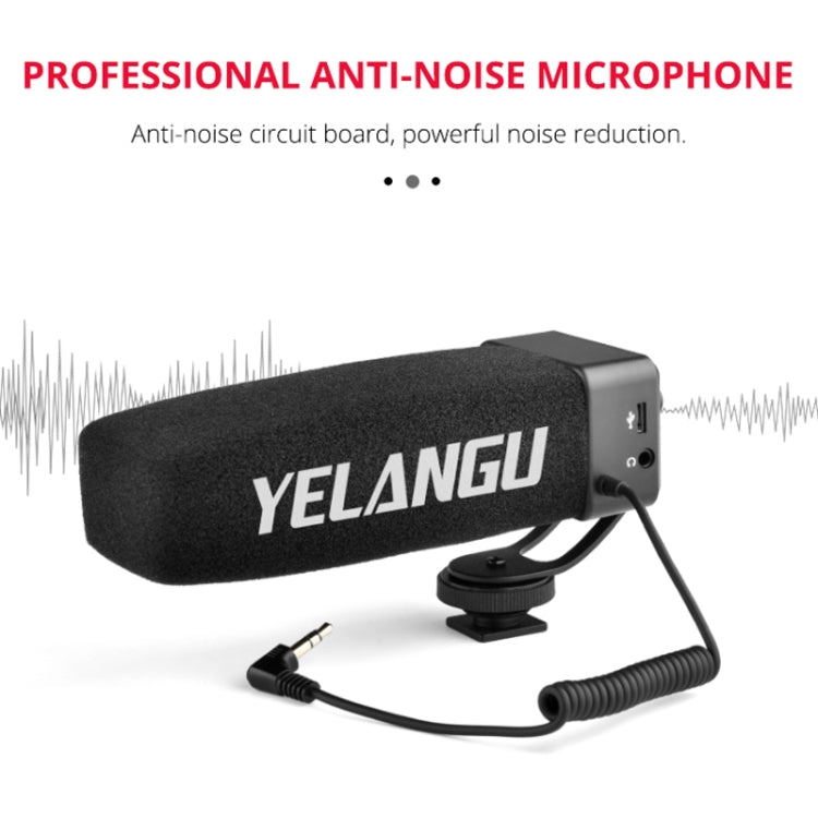 YELANG MIC09 Shotgun Gain Condenser Broadcast Microphone with Windshield for Canon / Nikon / Sony DSLR Cameras, Smartphones(Black) - free shipping - PMC Jewellery - Order now!