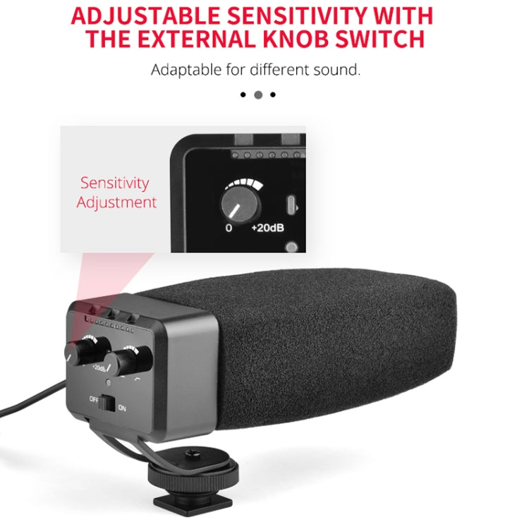 YELANG MIC09 Shotgun Gain Condenser Broadcast Microphone with Windshield for Canon / Nikon / Sony DSLR Cameras, Smartphones(Black) - free shipping - PMC Jewellery - Order now!