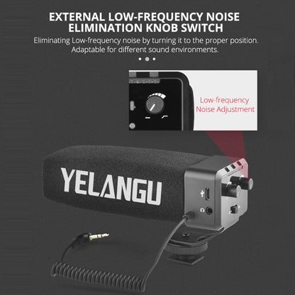 YELANG MIC09 Shotgun Gain Condenser Broadcast Microphone with Windshield for Canon / Nikon / Sony DSLR Cameras, Smartphones(Black) - free shipping - PMC Jewellery - Order now!