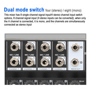 AQA 8-channel Mixer Microphone Effector (Black)