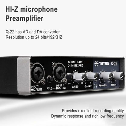 TEYUN Q-22 USB Computer Free Srive Microphone External Sound Card(Black) - free shipping - PMC Jewellery - Order now!