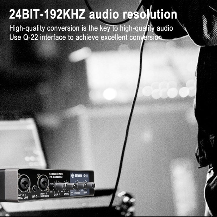 TEYUN Q-22 USB Computer Free Srive Microphone External Sound Card(Black) - free shipping - PMC Jewellery - Order now!