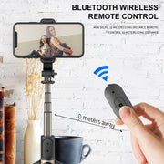 Q03 Bluetooth Remote Control Tripod Selfie Stick Phone Holder (White)