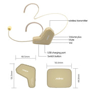 ASiNG  WM03 2.4G Wireless Microphone Headset Microphone Bluetooth Speaker Kit (White)