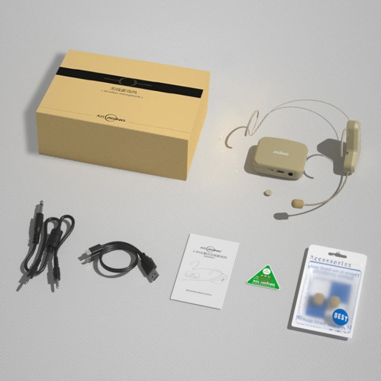ASiNG  WM03 2.4G Wireless Microphone Headset Microphone Bluetooth Speaker Kit (White)