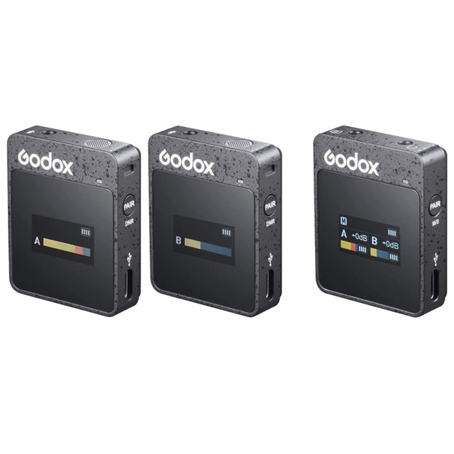 Godox MoveLink II M2 Wireless Lavalier Microphone System with 2 Transmitters and 1 Receiver for DSLR Cameras and Camcorders (Black)