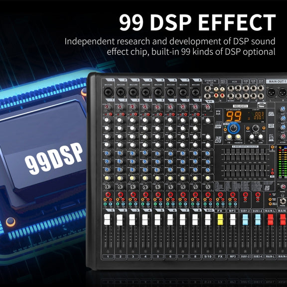 XTUGA B1404FX 14 Channels Bluetooth Audio Mixer Digital DJ Controller Sound Mixing Console (UK Plug)