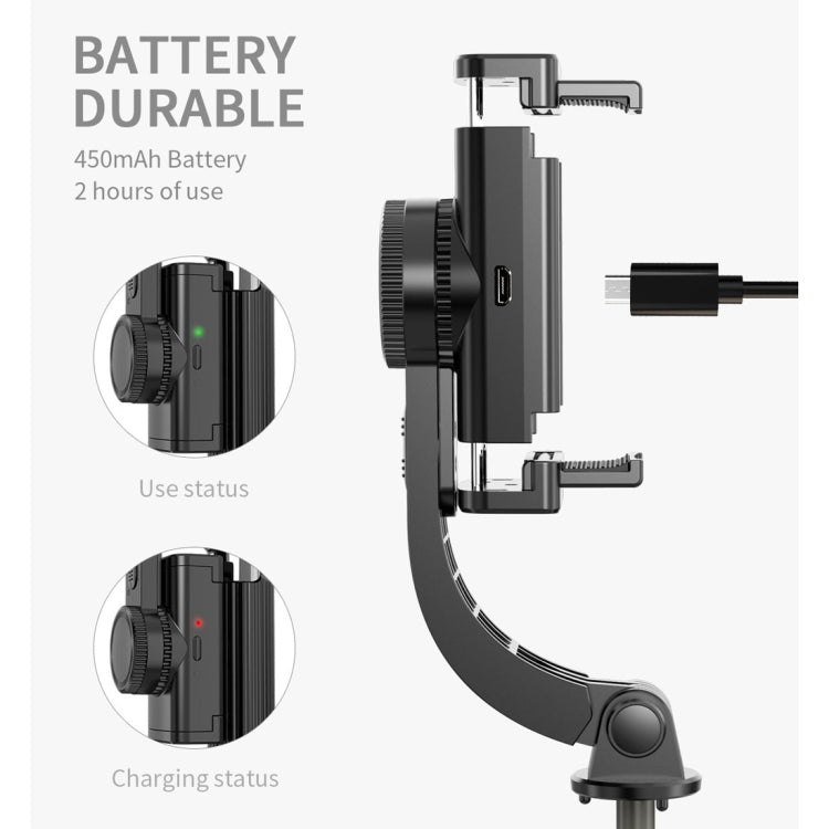 L08 Adjustable Gimbal Stabilize Bluetooth Self-timer Pole Tripod Selfie Stick(White)