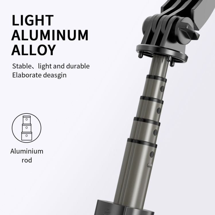 L08 Adjustable Gimbal Stabilize Bluetooth Self-timer Pole Tripod Selfie Stick(White)