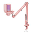 FEELWORLD VM1 USB Condenser Gaming Microphone for Streaming Noise Cancellation Mute RGB Light Boom Arm Stand (Pink) - Microphone by FEELWORLD | Online Shopping South Africa | PMC TechLife | Buy Now Pay Later Mobicred