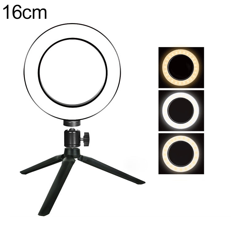Live Broadcast Self-timer Dimming Ring LED Beauty Selfie Light with Small Table Tripod, Selfie Light Diameter: 16cm - Selfie Light by PMC TechLife | Online Shopping South Africa | PMC TechLife | Buy Now Pay Later Mobicred