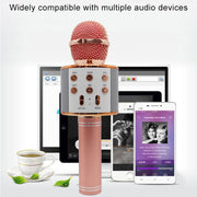 WS-858 Metal High Sound Quality Handheld KTV Karaoke Recording Bluetooth Wireless Microphone, for Notebook, PC, Speaker, Headphone, iPad, iPhone, Galaxy, Huawei, Xiaomi, LG, HTC and Other Smart Phones(Blue)