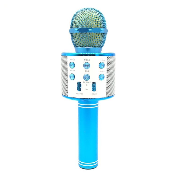 WS-858 Metal High Sound Quality Handheld KTV Karaoke Recording Bluetooth Wireless Microphone, for Notebook, PC, Speaker, Headphone, iPad, iPhone, Galaxy, Huawei, Xiaomi, LG, HTC and Other Smart Phones(Blue)