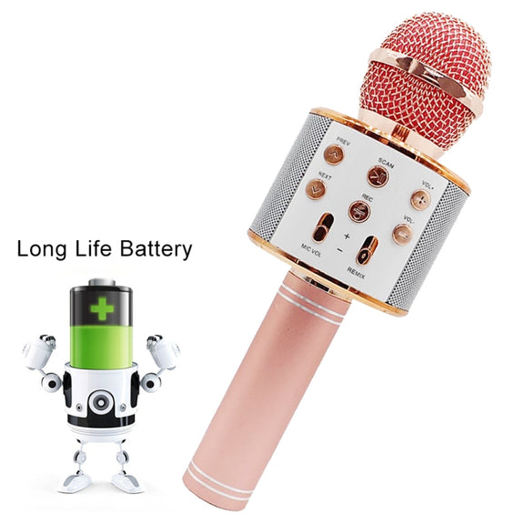WS-858 Metal High Sound Quality Handheld KTV Karaoke Recording Bluetooth Wireless Microphone, for Notebook, PC, Speaker, Headphone, iPad, iPhone, Galaxy, Huawei, Xiaomi, LG, HTC and Other Smart Phones(Blue)