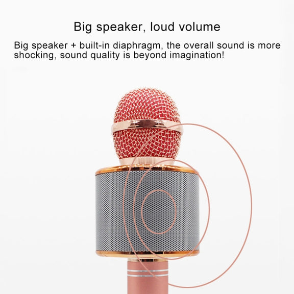 WS-858 Metal High Sound Quality Handheld KTV Karaoke Recording Bluetooth Wireless Microphone, for Notebook, PC, Speaker, Headphone, iPad, iPhone, Galaxy, Huawei, Xiaomi, LG, HTC and Other Smart Phones(Blue)