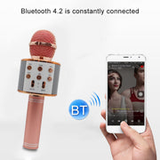 WS-858 Metal High Sound Quality Handheld KTV Karaoke Recording Bluetooth Wireless Microphone, for Notebook, PC, Speaker, Headphone, iPad, iPhone, Galaxy, Huawei, Xiaomi, LG, HTC and Other Smart Phones(Blue)