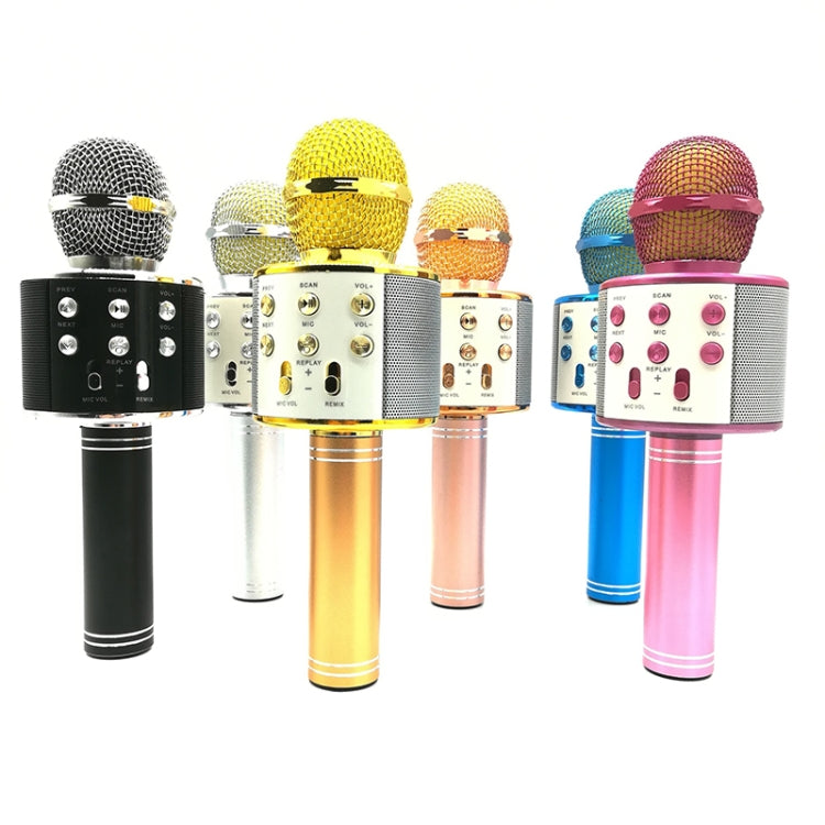 WS-858 Metal High Sound Quality Handheld KTV Karaoke Recording Bluetooth Wireless Microphone, for Notebook, PC, Speaker, Headphone, iPad, iPhone, Galaxy, Huawei, Xiaomi, LG, HTC and Other Smart Phones(Blue)
