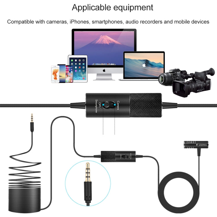 Yanmai R933S Professional Clip-On 3.5mm Plug Lavalier Omni-directional Broadcast Condenser Microphone, For Live Broadcast, Show, KTV, etc - Microphone by Yanmai | Online Shopping South Africa | PMC TechLife | Buy Now Pay Later Mobicred