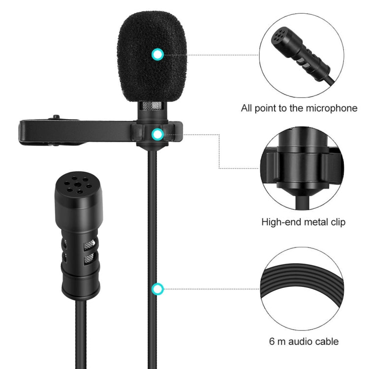 Yanmai R955 Clip-on Lapel Mic Lavalier Omni-directional Double Condenser Microphone, For Live Broadcast, Show, KTV, etc - Microphone by PMC TechLife | Online Shopping South Africa | PMC TechLife | Buy Now Pay Later Mobicred