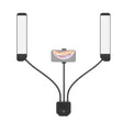 RK39 Portable Tri-color Adjustable Brightness Double Arms Fill Light with Phone Clip(Black) - Selfie Light by PMC TechLife | Online Shopping South Africa | PMC TechLife | Buy Now Pay Later Mobicred