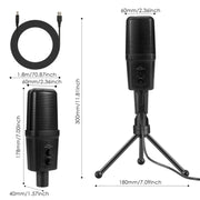 Yanmai SF-970 Professional Condenser Sound Recording Microphone with Tripod Holder & USB Cable , Cable Length: 1.8m(Black)