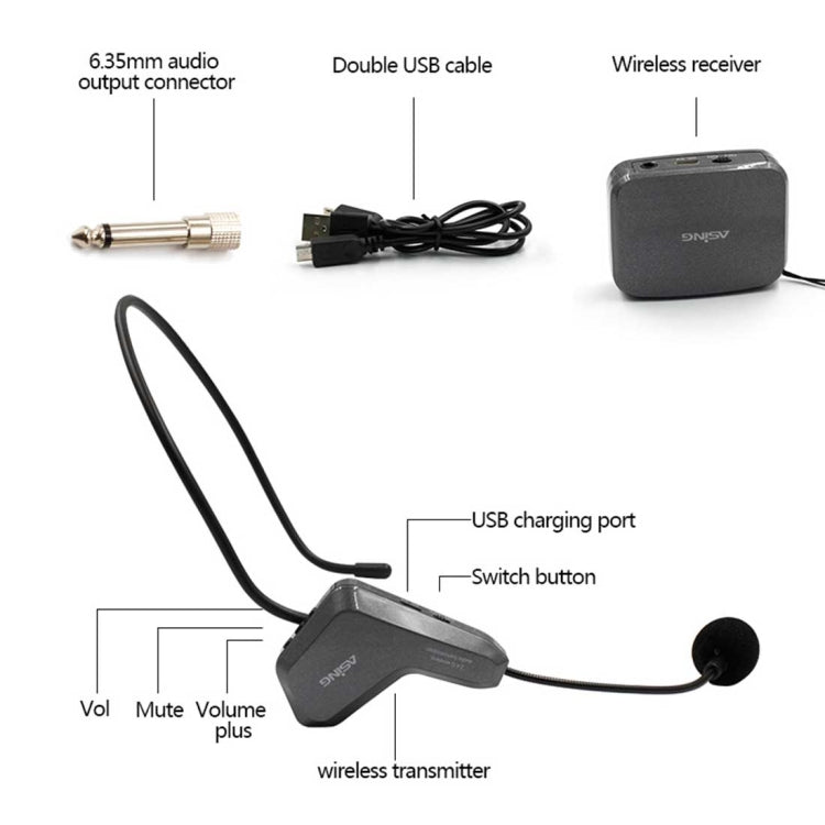 ASiNG WM01 2.4GHz Wireless Audio Transmission Electronic Pickup Microphone, Transmission Distance: 50m - free shipping - PMC Jewellery - Order now!