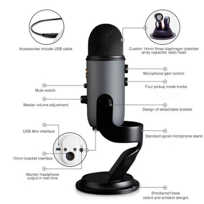 Logitech Blue Yeti USB Condenser Microphone(Black) - free shipping - PMC Jewellery - Order now!