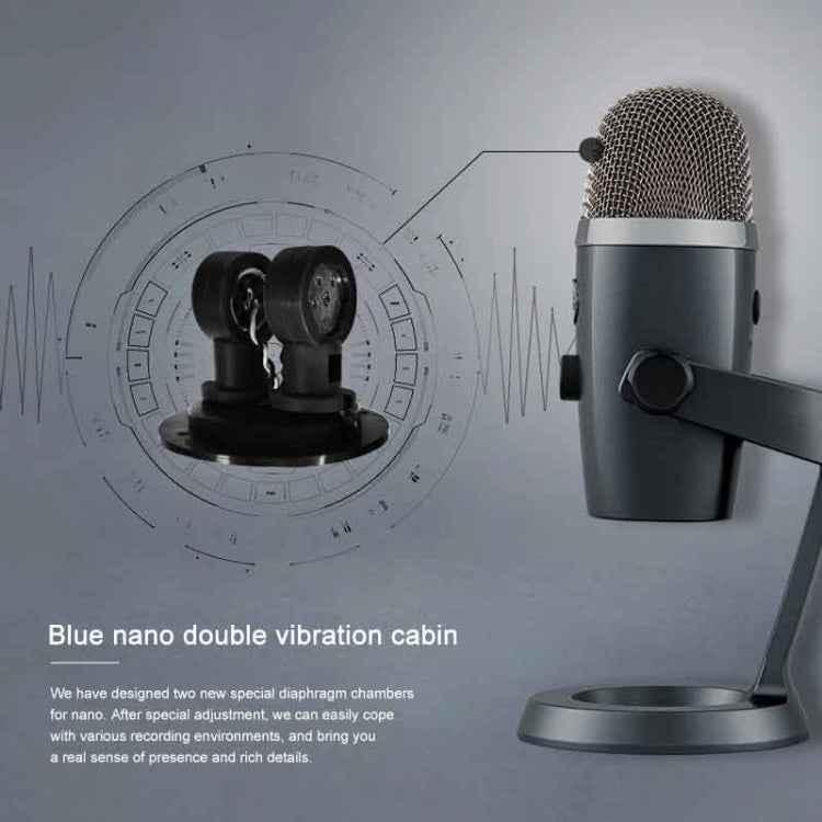 Logitech Blue Yeti Nano Condenser Digital USB Live Broadcast Microphone (Grey) - Microphone by Logitech | Online Shopping South Africa | PMC TechLife | Buy Now Pay Later Mobicred