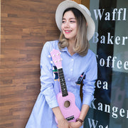 HM100 21 inch Basswood Ukulele Children Musical Enlightenment Instrument(Pink)