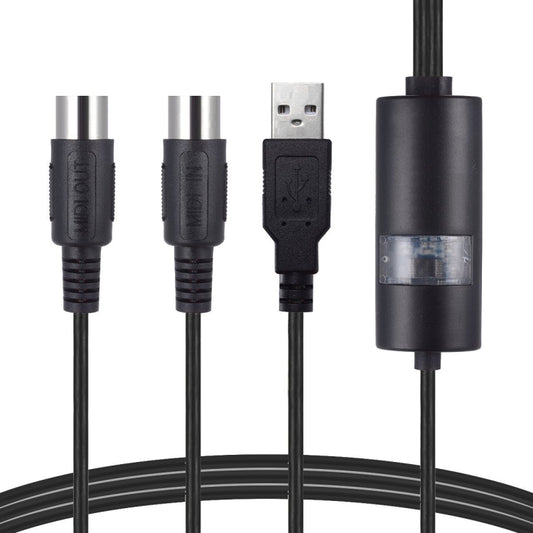 WERSI UM-18 USB MIDI Cable MidiPort Midi Cable Electric Piano Electronic Drum Music Editing Line, Length: 2m(Black) - free shipping - PMC Jewellery - Order now!