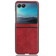 For Motorola Moto Razr 40 Ultra Sewing Cow Pattern Skin PC + PU + TPU Phone Case (Red)