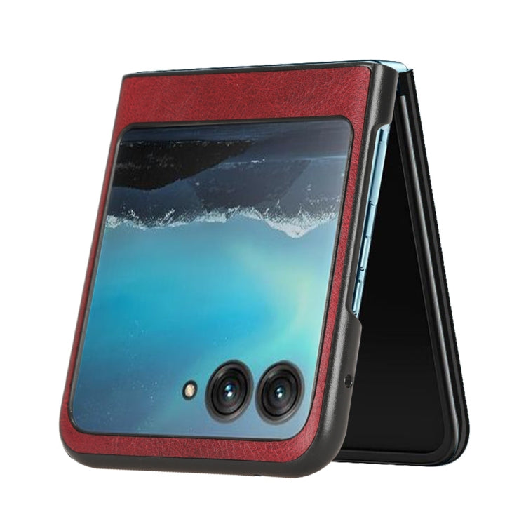 For Motorola Moto Razr 40 Ultra Sewing Cow Pattern Skin PC + PU + TPU Phone Case (Red) - Motorola Cases by PMC TechLife | Online Shopping South Africa | PMC TechLife