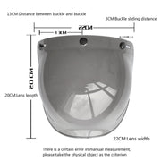 Soman Motorcycle Bubble Visor Open Face Helmet Visor Helmet Windshield Shield with Transparent Frame(Mirror)