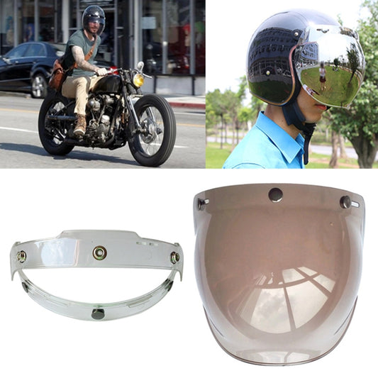 Soman Motorcycle Bubble Visor Open Face Helmet Visor Helmet Windshield Shield with Transparent Frame(Light Smoke) - free shipping - PMC Jewellery - Order now!