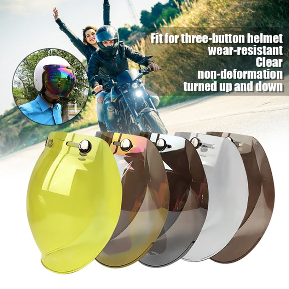 Soman Motorcycle Bubble Visor Open Face Helmet Visor Helmet Windshield Shield with Transparent Frame(Light Smoke)