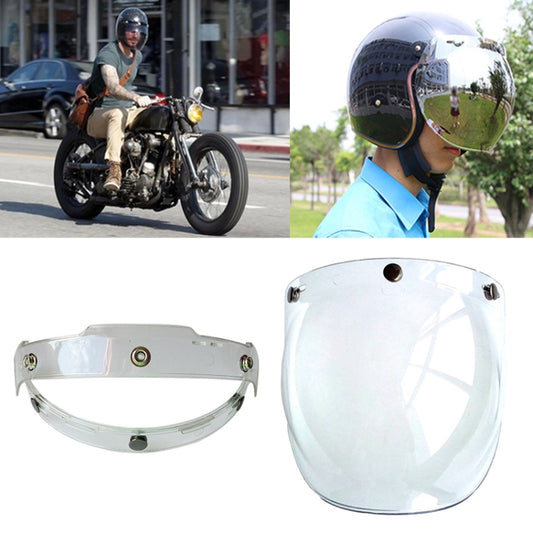 Soman Motorcycle Bubble Visor Open Face Helmet Visor Helmet Windshield Shield with Transparent Frame(Transparent) - free shipping - PMC Jewellery - Order now!