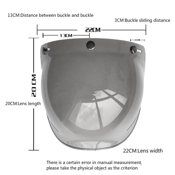 Soman Motorcycle Bubble Visor Open Face Helmet Visor Helmet Windshield Shield with Transparent Frame(Transparent)