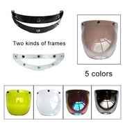 Soman Motorcycle Bubble Visor Open Face Helmet Visor Helmet Windshield Shield with Transparent Frame(Transparent)