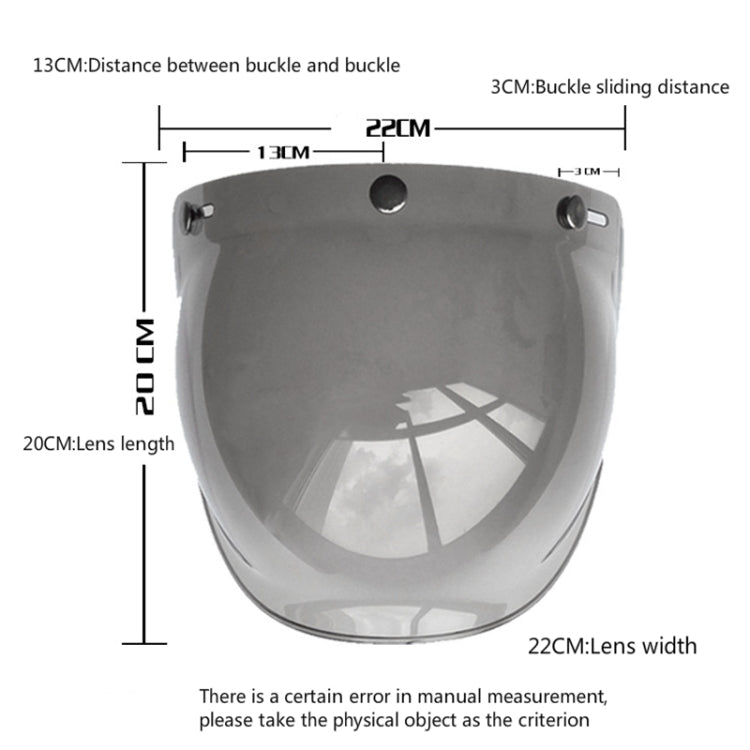 Soman Motorcycle Bubble Visor Open Face Helmet Visor Helmet Windshield Shield with Transparent Frame(Yellow)