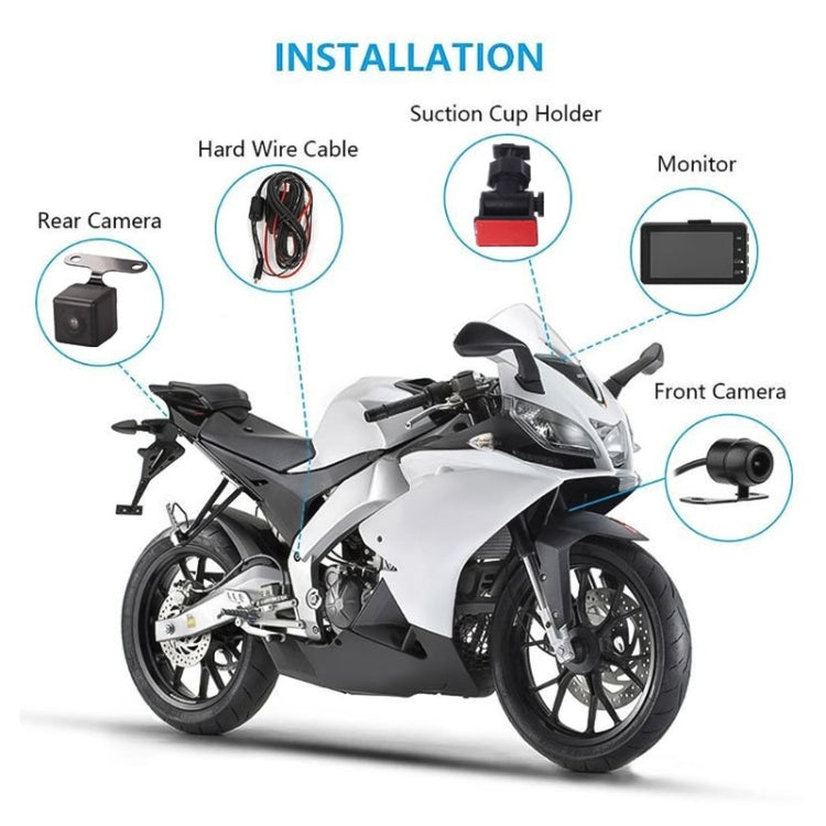 MT-80 3.0 inch 140 Degrees Wide Angle HD Video Motorcycle Dual  Camera DVR, Support TF Card (32GB Max) - Electrical Instruments by PMc TechLife | Online Shopping South Africa | PMc TechLife | Buy Now Pay Later Mobicred