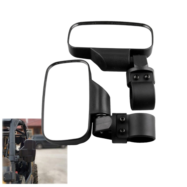 MB-MR016-BK 2 PCS Motorcycle UTV Modified Side View Mirrors for UTV with 1.75 inch and 2 inch Roll Cage(Black) - Side Mirrors by PMC TechLife | Online Shopping South Africa | PMC TechLife | Buy Now Pay Later Mobicred