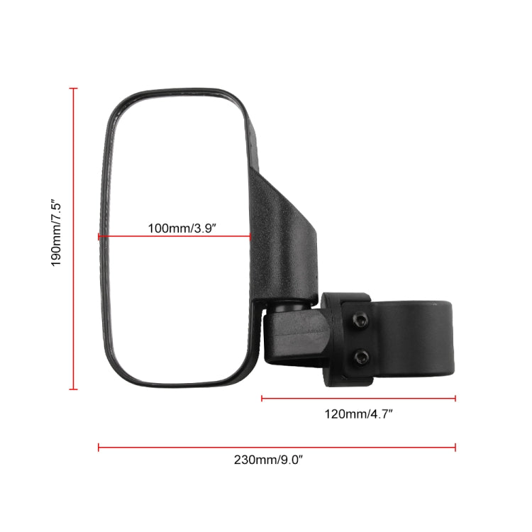 MB-MR016-BK 2 PCS Motorcycle UTV Modified Side View Mirrors for UTV with 1.75 inch and 2 inch Roll Cage(Black) - Side Mirrors by PMC TechLife | Online Shopping South Africa | PMC TechLife | Buy Now Pay Later Mobicred