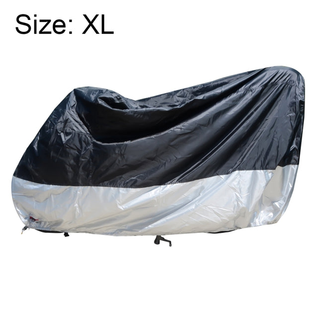 210D Oxford Cloth Motorcycle Electric Car Rainproof Dust-proof Cover, Size: XL (Black Silver)