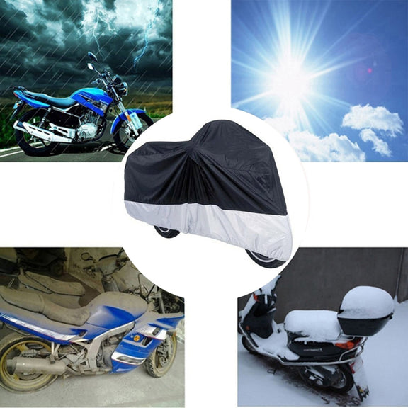 210D Oxford Cloth Motorcycle Electric Car Rainproof Dust-proof Cover, Size: XXXL (Black Silver)