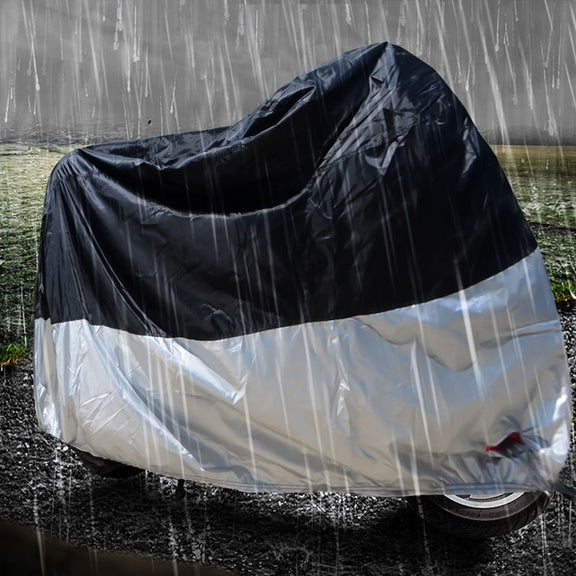 210D Oxford Cloth Motorcycle Electric Car Rainproof Dust-proof Cover, Size: XXXL (Black Silver)