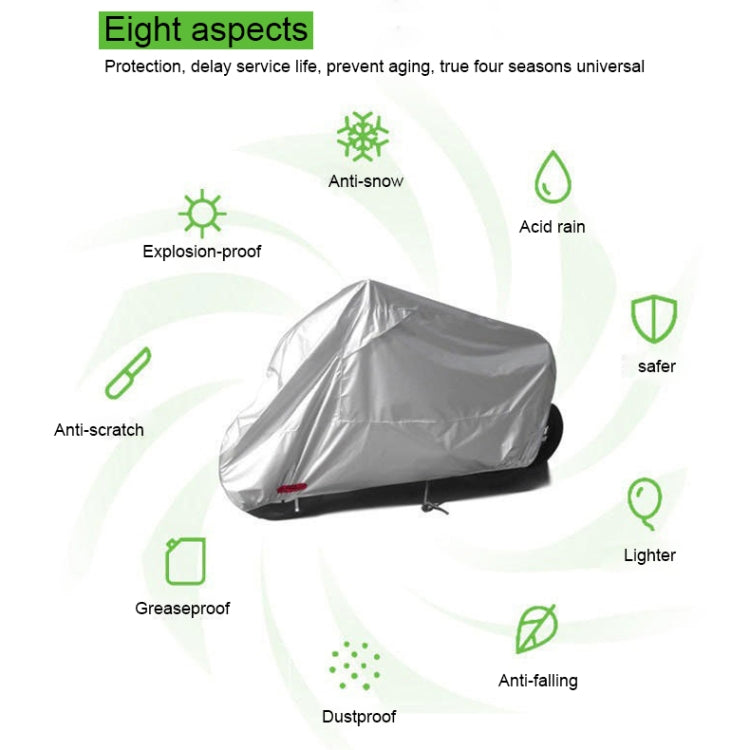 210D Oxford Cloth Motorcycle Electric Car Rainproof Dust-proof Cover, Size: XXXL (Black Silver)