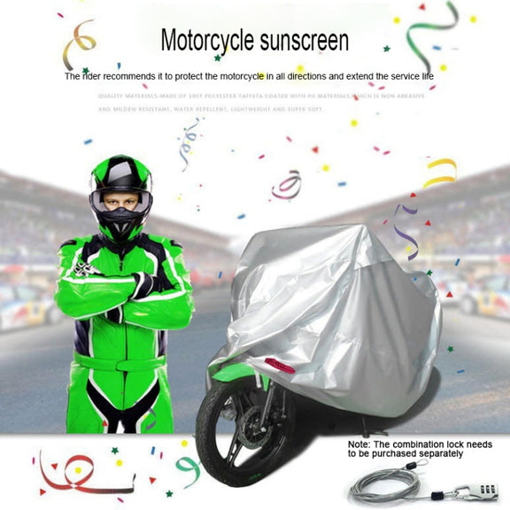 210D Oxford Cloth Motorcycle Electric Car Rainproof Dust-proof Cover, Size: XXXL (Black Silver)